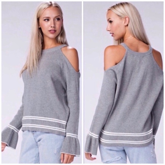 LAST2️⃣//GRAY WHITE BELL SLEEVES - Picture 3 of 8